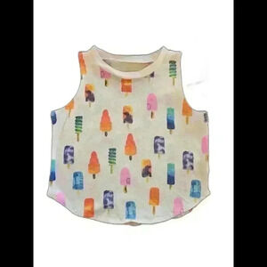 Fun Summer Ice Cream Print Tank Top